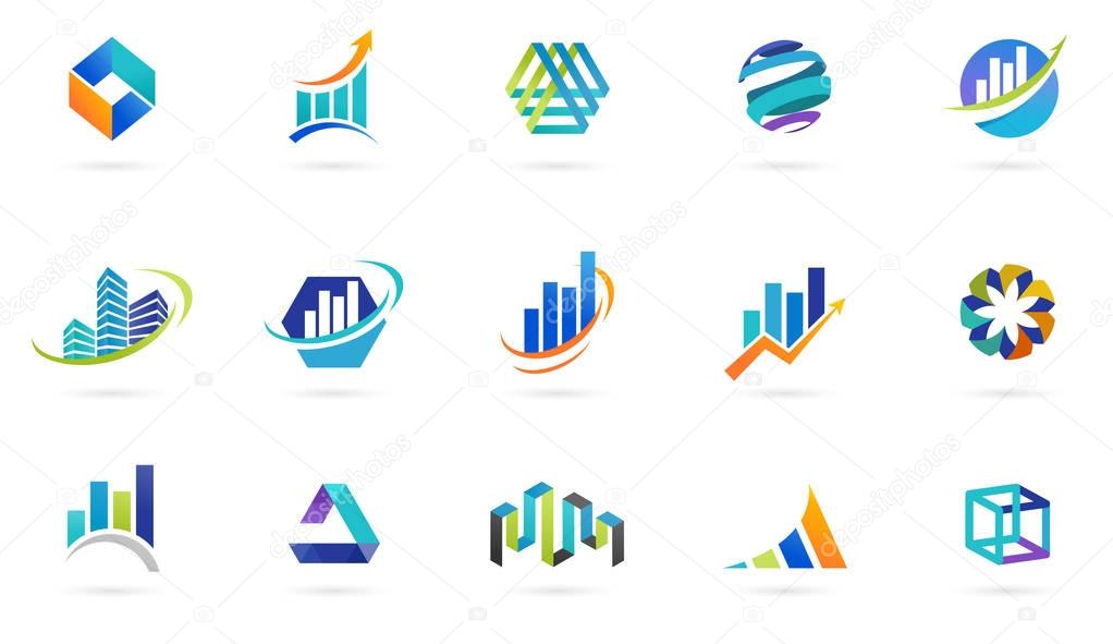 Marketing, finance, sales and business logos 