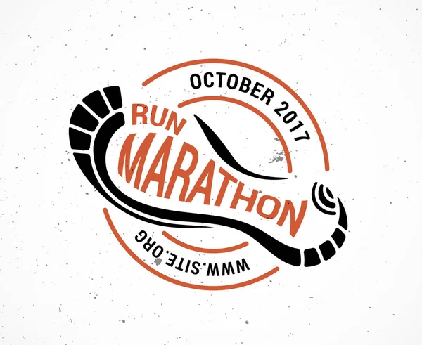 Иконка бега, бегущий символ, марафонский плакат и логотип — стоковый вектор