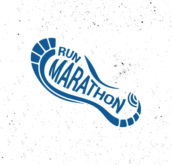 Esegui icona, simbolo di corsa, poster e logo della maratona — Vettoriale Stock