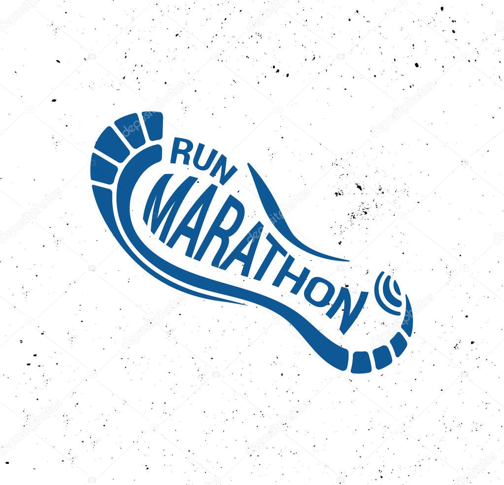 Run icon, running symbol, marathon poster and logo