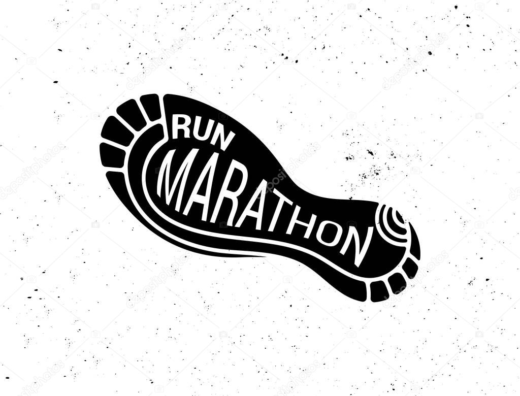 Run icon, symbol, marathon poster and logo
