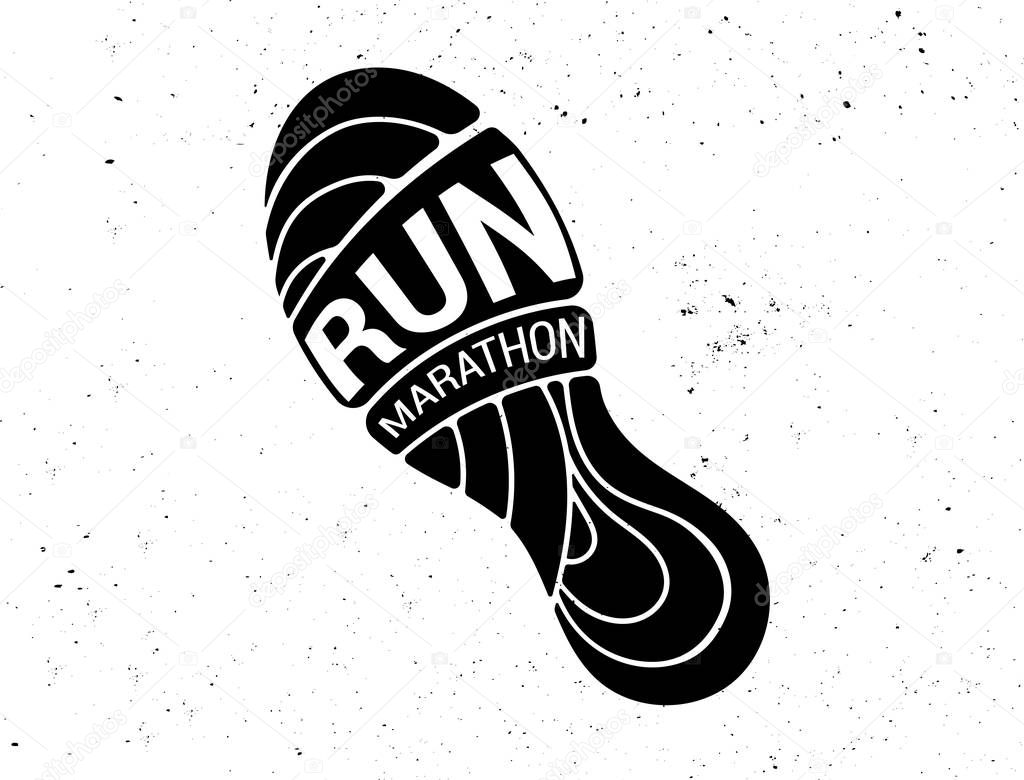 Run icon, symbol, marathon poster and logo