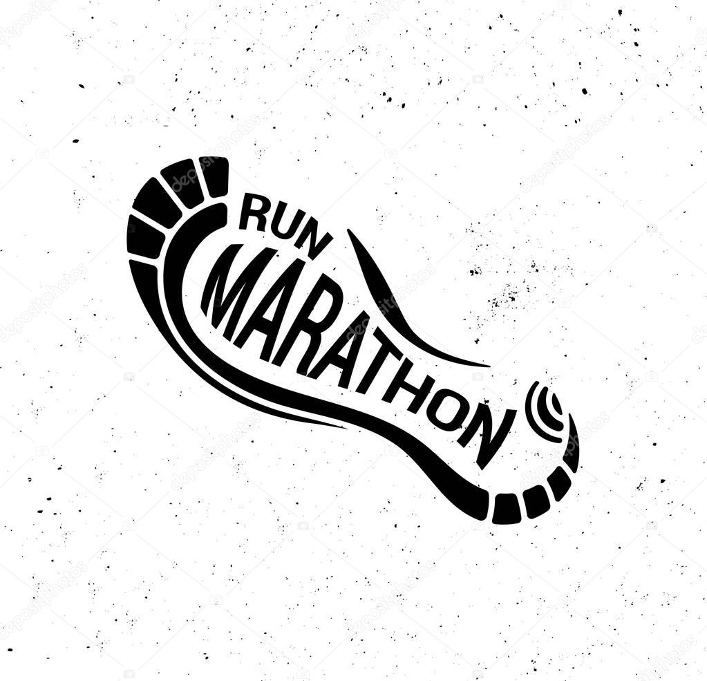 Run icon, symbol, marathon poster and logo