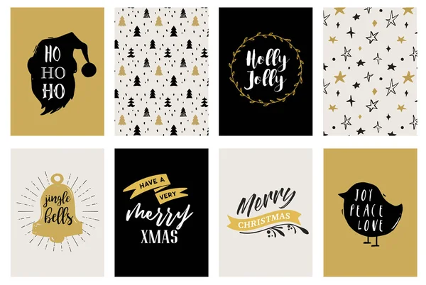 Neşeli Noel el kartları, Resimler ve simgeler, tasarım koleksiyonu yazı çekilmiş