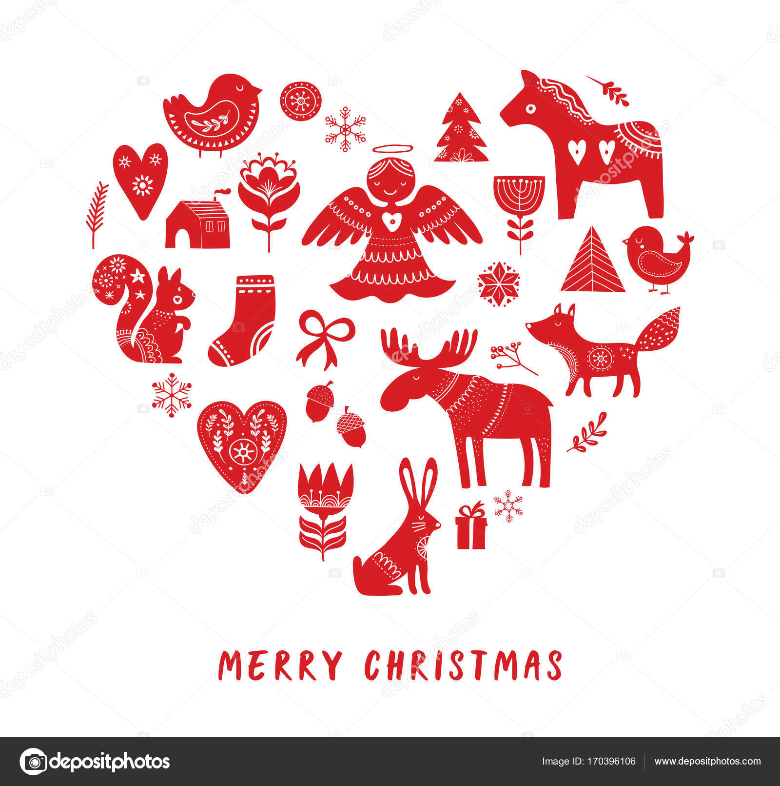 メリー クリスマス背景手描きに北欧 北欧スタイルのイラスト ストックベクター C Marish メリー クリスマス背景手描きに北欧 北欧スタイルのイラスト ストックベクター C Marish