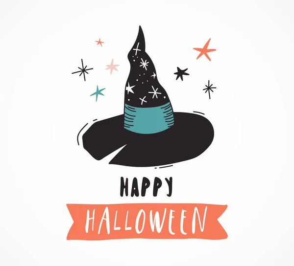Halloween party, jeu de cartes modernes dessinées à la main — Image vectorielle