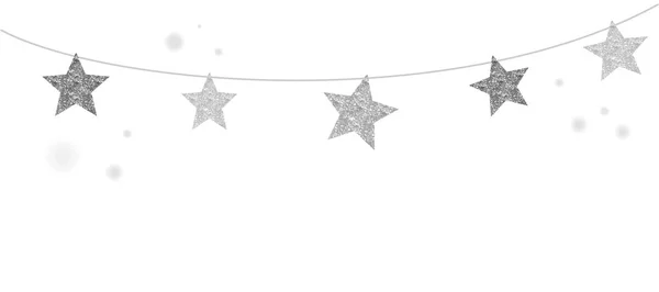 Feliz Navidad de fondo con estrellas de plata — Vector de stock