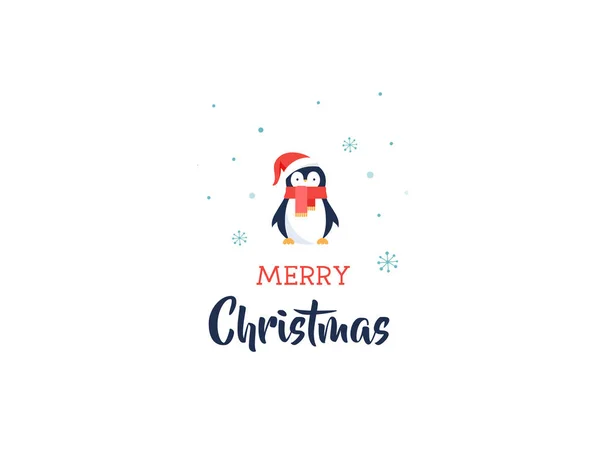 Frohe Weihnachten Banner mit einem niedlichen Pinguin — Stockvektor