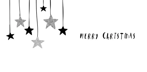 Feliz Navidad fondo limpio con estrellas colgantes — Archivo Imágenes Vectoriales
