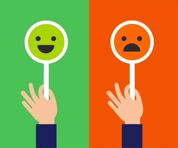 Feedback conceptontwerp, emoticon, emoji en glimlach, emoticons schalen — Stockvector