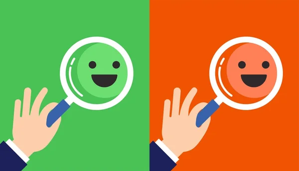 Diseño del concepto de retroalimentación, emoticono, emoji y sonrisa, escala de emociones — Vector de stock