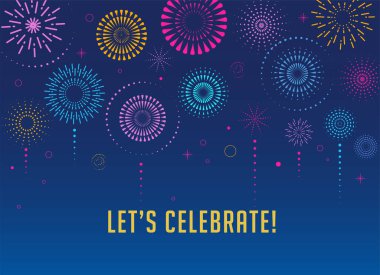 Havai fişek ve kutlama arka plan, kazanan, zafer poster