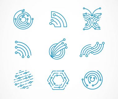 Logo set - technology, tech icons and symbols clipart
