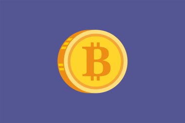Vektör Bitcoin ve Cryptocurrency dijital altın kavramı simgesi