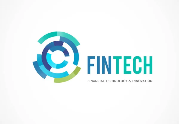 Концепція логотипу для фінтех та індустрії цифрових фінансів — стоковий вектор