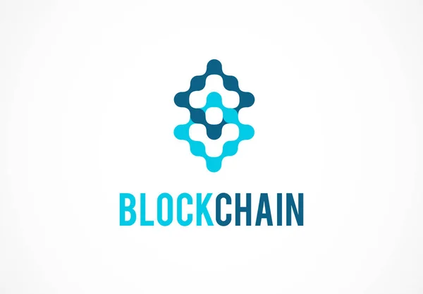 Logo-Konzept für Blockchain und Fintech-Industrie — Stockvektor