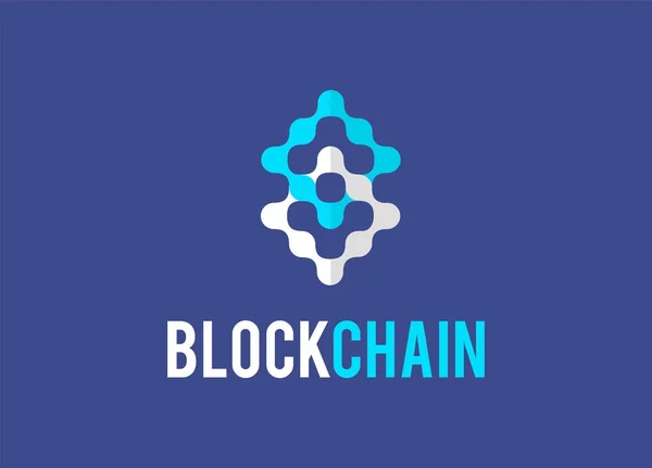 Concepto de logotipo para la industria de blockchain y fintech — Vector de stock