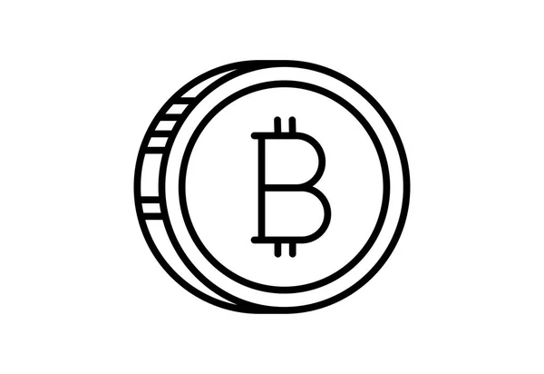 Conjunto de Vector de trazo de línea Bitcoin y criptomoneda icono — Vector de stock