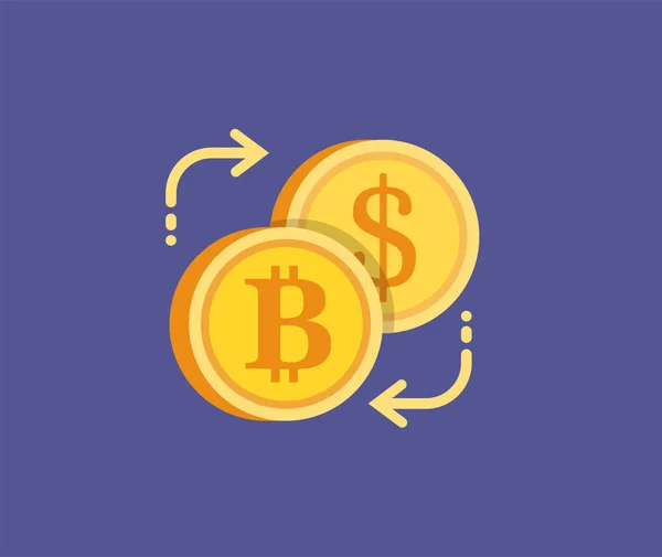Bitcoin цифрових золота біржа концепція значок — стоковий вектор