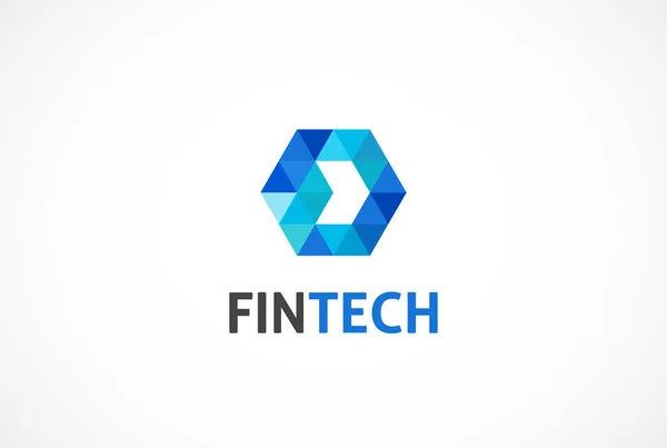 Concept de logo pour l'industrie de la finance fintech et numérique — Image vectorielle