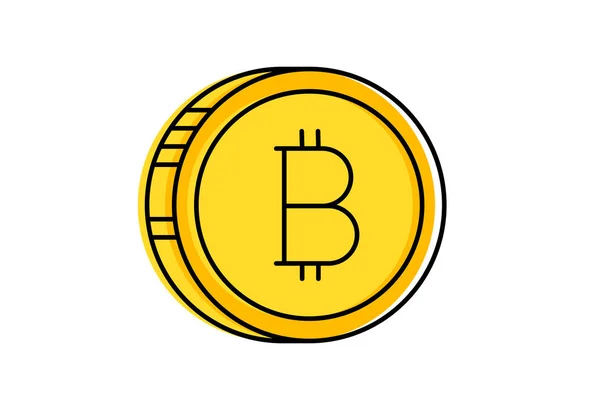 Conjunto de Vector de trazo de línea Bitcoin y criptomoneda icono — Vector de stock
