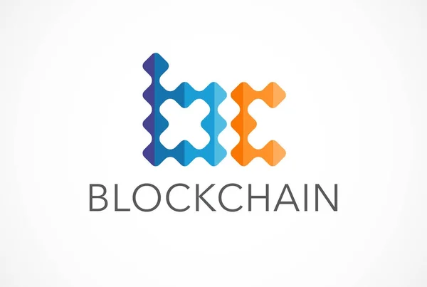 Logotipo de concepto innovador para la industria fintech y blockchain — Vector de stock
