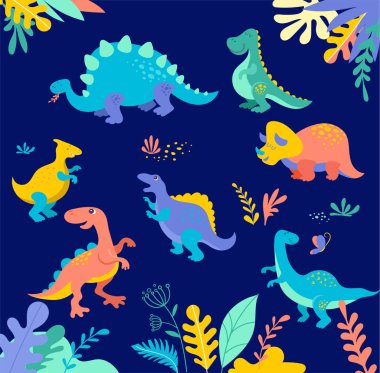 Dinozorlar toplama, tarih öncesi hayvanlar sevimli resimler