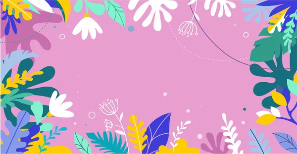 Coloré, couleurs vibrantes feuilles de palmier fond. Illustration tropicale, Feuillage de jungle — Image vectorielle