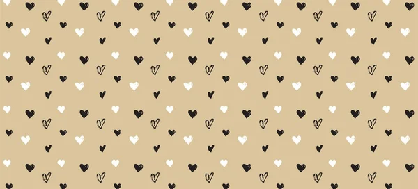 Hintergrund mit herznahtlosem Muster, Valentinstag-Banner — Stockvektor