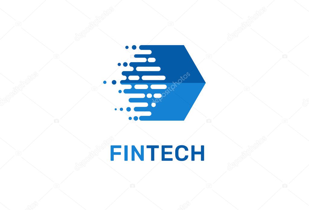 Modern logo concept design for fintech and digital finance technologies