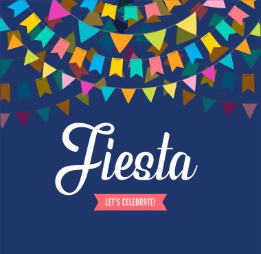 Bayraklar, süsleme ile Fiesta afiş ve poster tasarımı