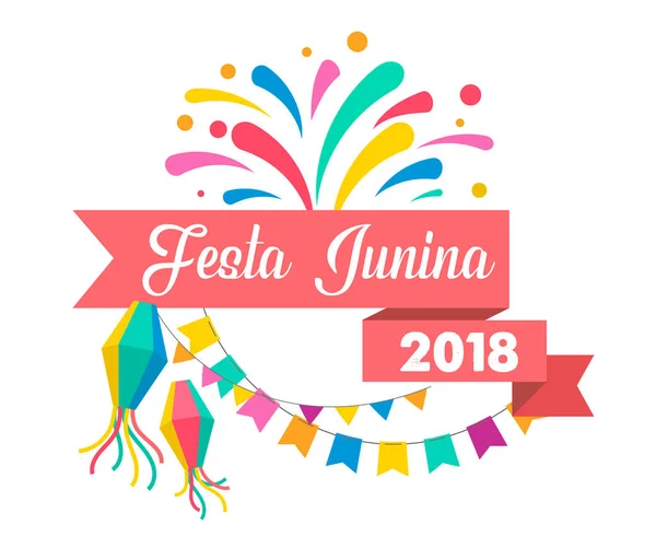 Festa junina - lateinamerikanisches, brasilianisches Juni-Festival — Stockvektor