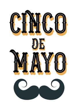 Cinco de Mayo afiş tasarımı bıyıklı