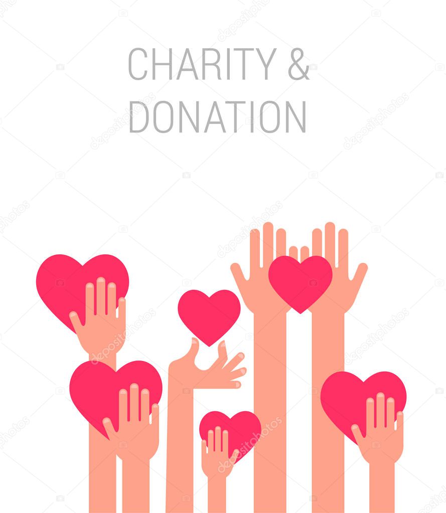Charity, giving and donation concept poster template