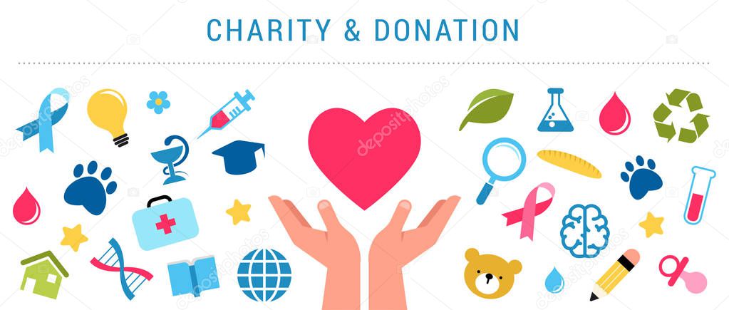 Charity, giving and donation poster template