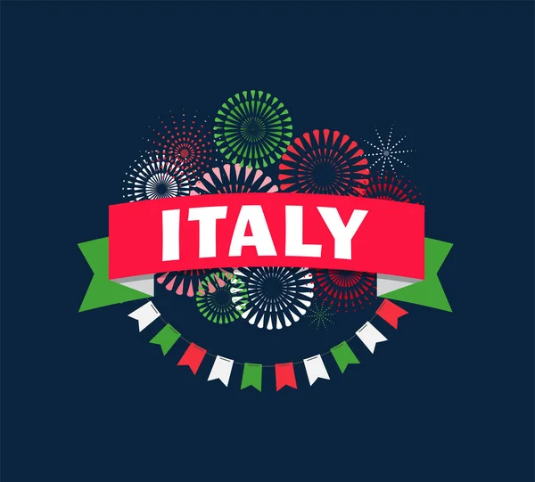 6 월, 이탈리아 공화국 휴가 컨셉 디자인, 배경 중 두 번째 — 스톡 벡터