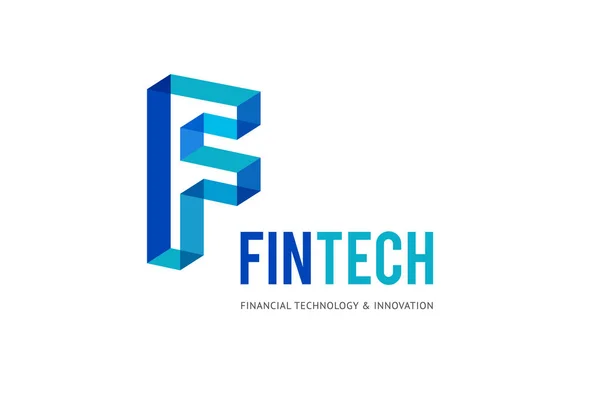 Conception de logo moderne pour les technologies financières et numériques — Image vectorielle