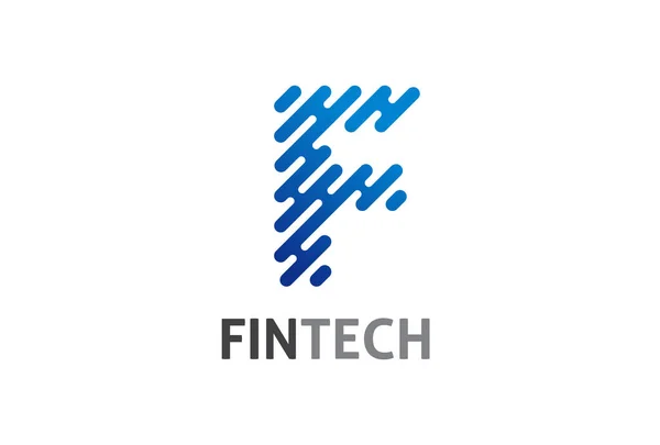 Conception de logo moderne pour les technologies financières et numériques — Image vectorielle