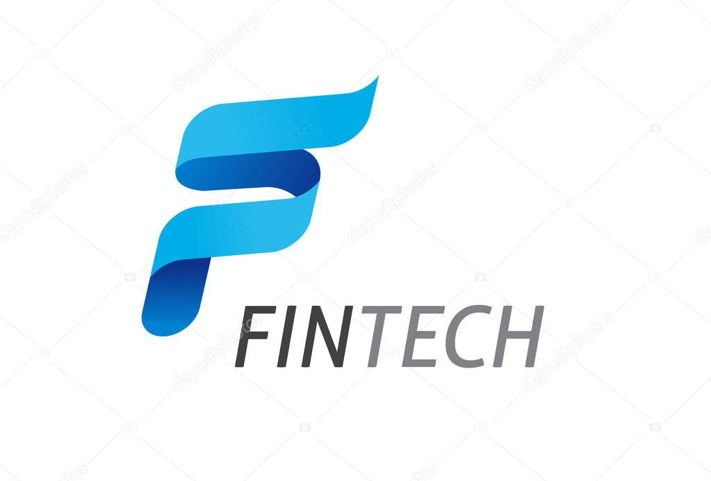 Modern logo concept design for fintech and digital finance technologies, icon and symbol