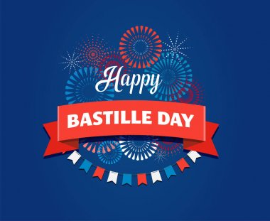 Mutlu Bastille günü, Fransız Ulusal gün poster ve konsept tasarımı