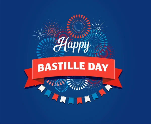 Feliz Día de la Bastilla, el cartel del Día Nacional de Francia y el diseño conceptual — Vector de stock