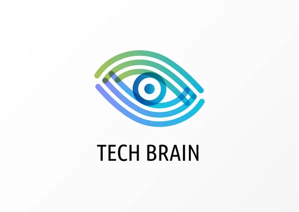 Conceito inovador de logotipo moderno com olho tecnologia, biotecnologia, ícone de optometria — Vetor de Stock