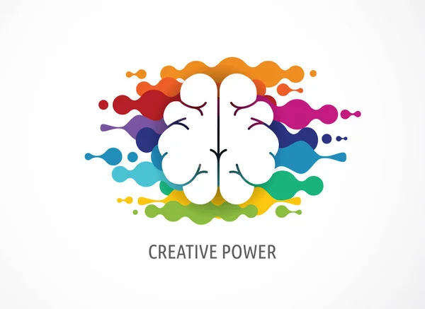 Cerebro, mente creativa, iconos de aprendizaje y diseño, logotipos. Hombre cabeza, gente símbolos — Archivo Imágenes Vectoriales