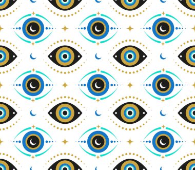 Evil eyes seamless pattern. Contemporary modern, trendy vector illustrations, home decor idea