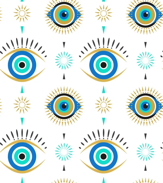 Böse Augen nahtloses Muster. zeitgenössische moderne, trendige Vektor-Illustrationen, Wohnkultur-Idee — Stockvektor