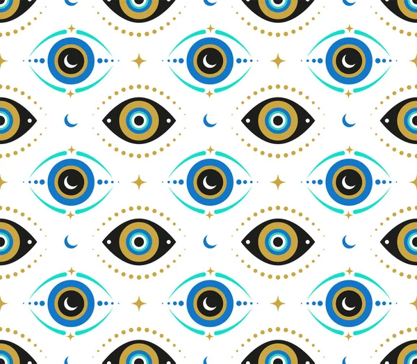 Evil eyes seamless pattern. Contemporary modern, trendy vector illustrations, home decor idea Stock Illustration