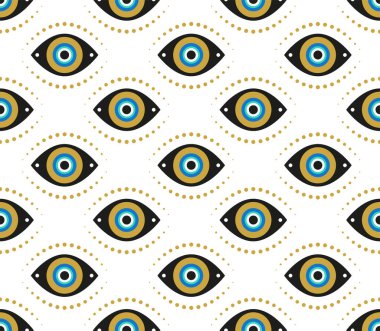Evil eyes seamless pattern. Contemporary modern, trendy vector illustrations, home decor idea