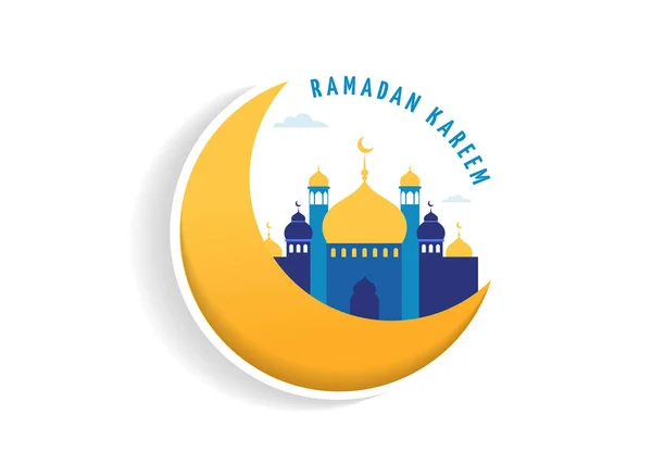Ramadán Kareem, Feliz Ramadán, tarjeta de felicitación y pancarta. Eid mubarak, trasfondo de vacaciones islámicas. Ilustración del concepto vectorial — Vector de stock