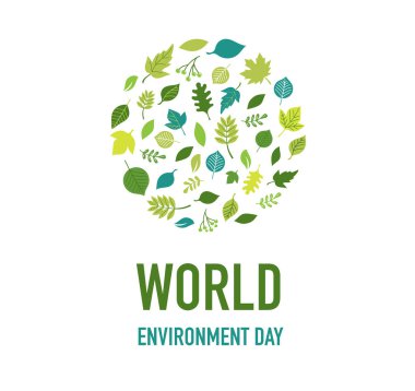 Dünya Çevre Günü, yeşil konsept tasarımı. Vektör illüstrasyonu