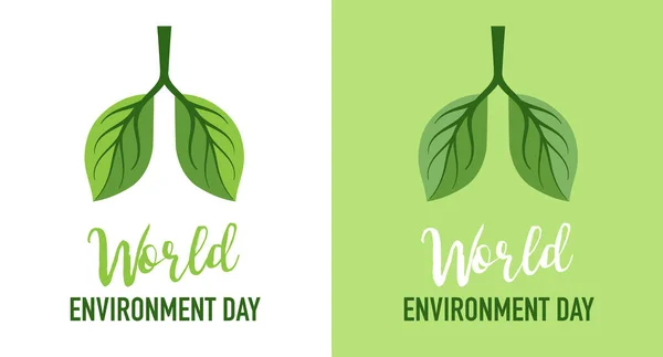 Día Mundial del Medio Ambiente, ir diseño concepto verde. Ilustración vectorial — Vector de stock